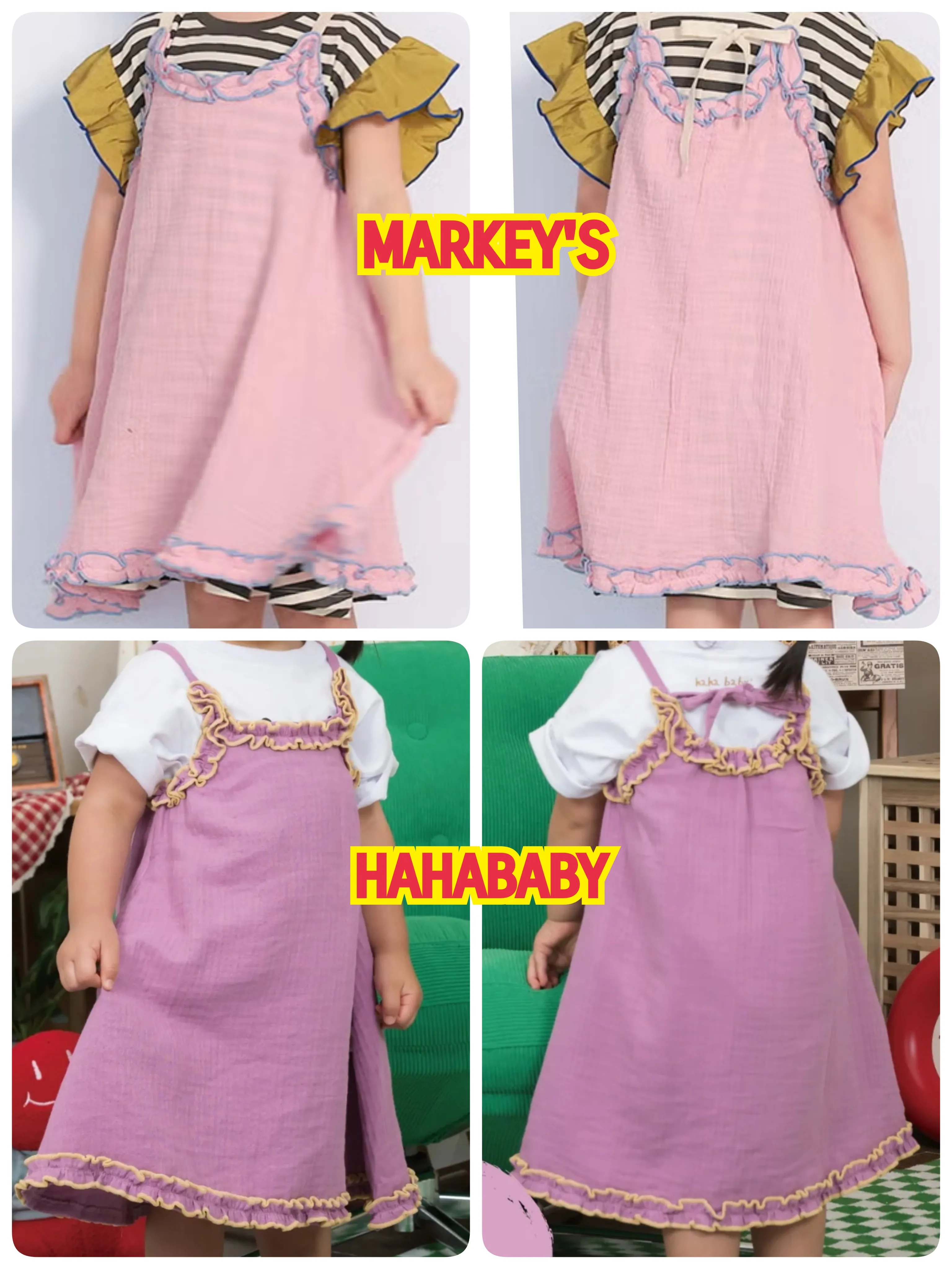 MARKEY'S vs hahababy：極簡系列-兒童三重紗細肩洋裝
